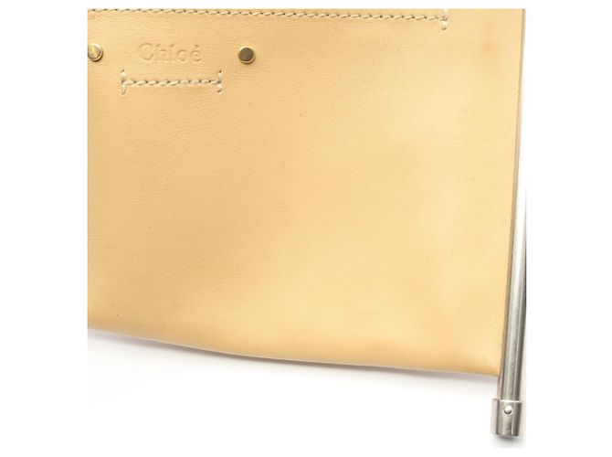 Bolsa de mão/Bolsa de ombro em couro Chloé Bege Caqui - vista 7