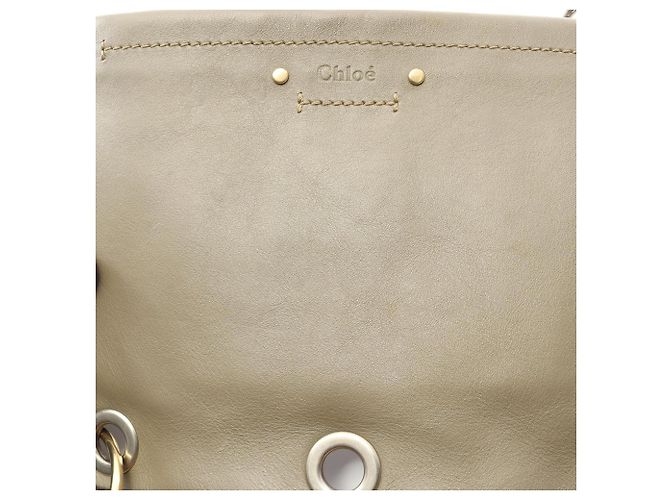 Bolsa de mão/Bolsa de ombro em couro Chloé Bege Caqui - vista 8