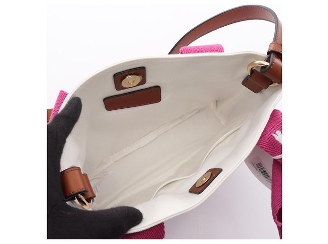 Bolsa de lona Chloé em rosa e branco - vista 3