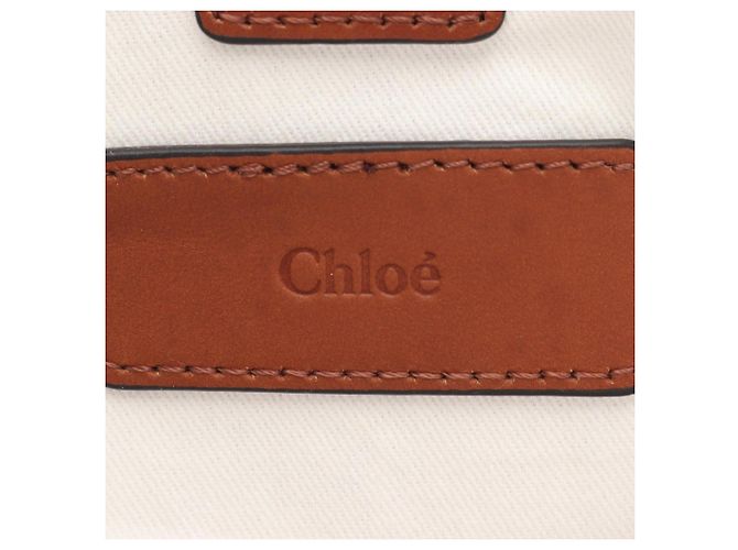 Bolsa de lona Chloé em rosa e branco - vista 4