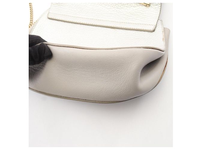 Borsa a tracolla Chloé Drew in pelle argento - vista 10