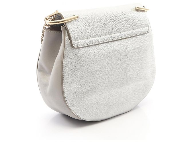 Borsa a tracolla Chloé Drew in pelle argento - vista 2