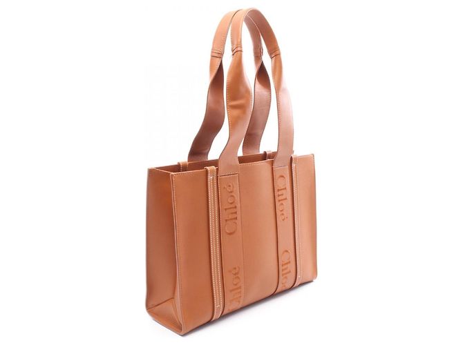 Saco Tote Chloé Woody Medium Marrom - vista 2
