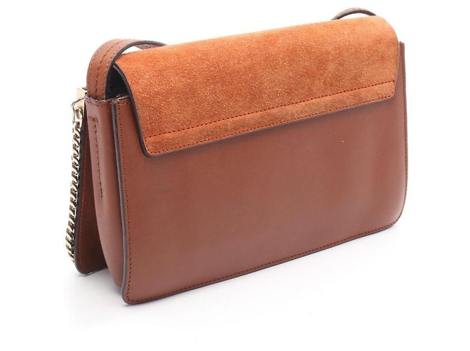 Borsa a tracolla Chloé Chloe Faye in pelle e camoscio marrone - vista 2