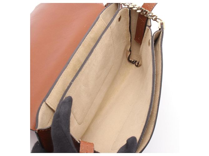 Borsa a tracolla Chloé Chloe Faye in pelle e camoscio marrone - vista 3