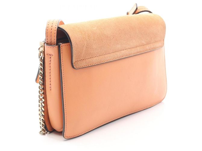 Borsa a tracolla Chloé Faye in pelle e camoscio arancione - vista 2