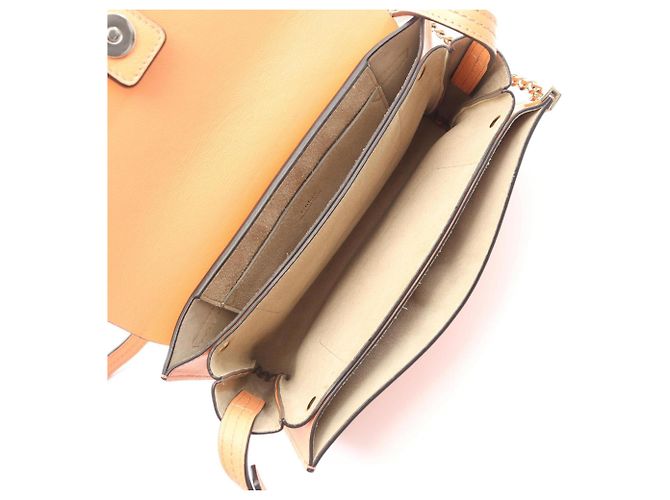 Borsa a tracolla Chloé Faye in pelle e camoscio arancione - vista 3
