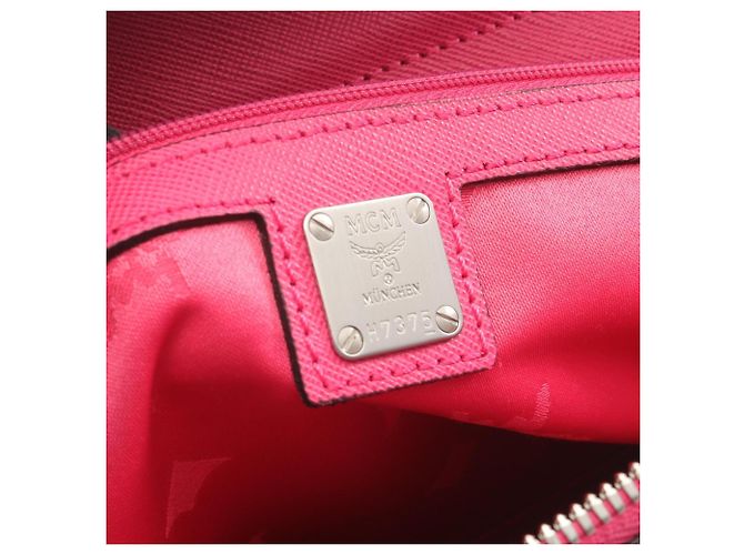 Borsa Tote MCM in pelle rosa - vista 4