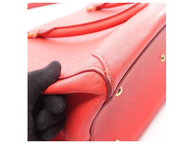 Saco Tote MCM em couro vermelho - vista 10