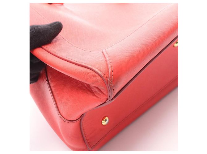 Saco Tote MCM em couro vermelho - vista 11