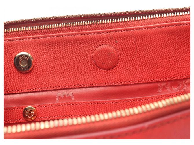 Saco Tote MCM em couro vermelho - vista 15