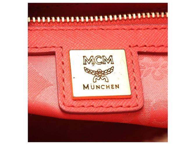 Saco Tote MCM em couro vermelho - vista 6