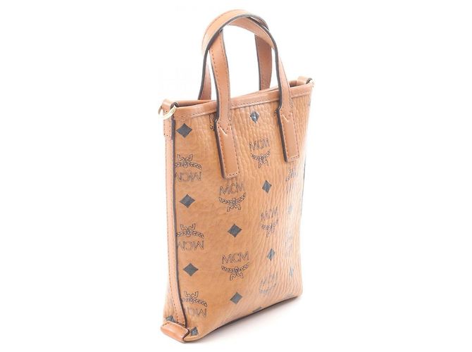 Borsa MCM Visetos marrone in pelle e tela - vista 2
