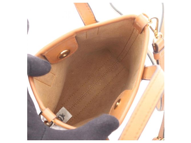 Borsa MCM Visetos marrone in pelle e tela - vista 3