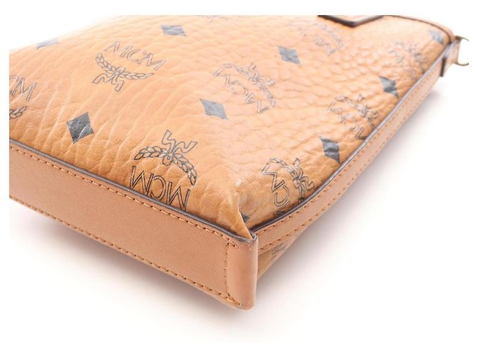 Borsa MCM Visetos marrone in pelle e tela - vista 5