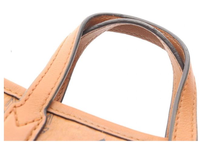 Borsa MCM Visetos marrone in pelle e tela - vista 6