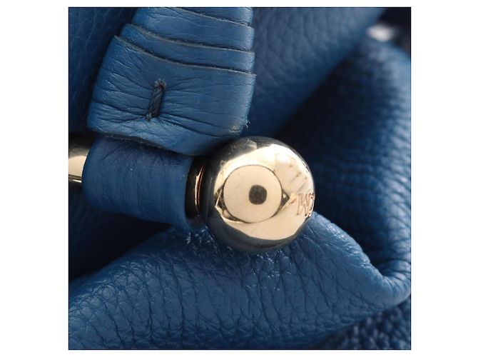 Borsa a tracolla in pelle blu MCM - vista 8