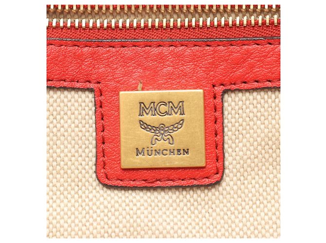 Borsa a mano in pelle MCM in rosso - vista 4