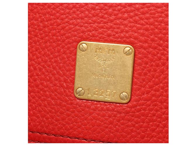 Borsa a mano in pelle MCM in rosso - vista 7