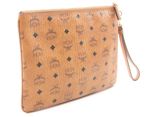 MCM Visetos Second Bag Clutch Bolsa de mão Marrom - vista 2