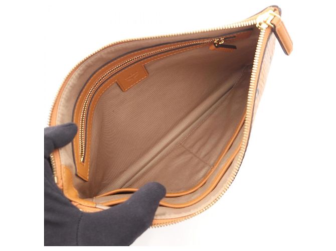MCM Visetos Second Bag Clutch Bolsa de mão Marrom - vista 3