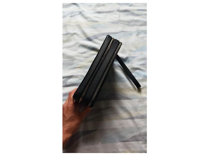Lacoste black leather clutch - view 17
