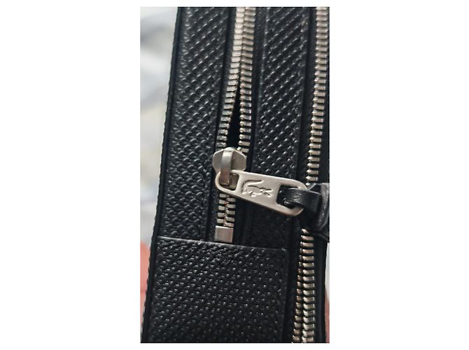 Lacoste black leather clutch - view 4