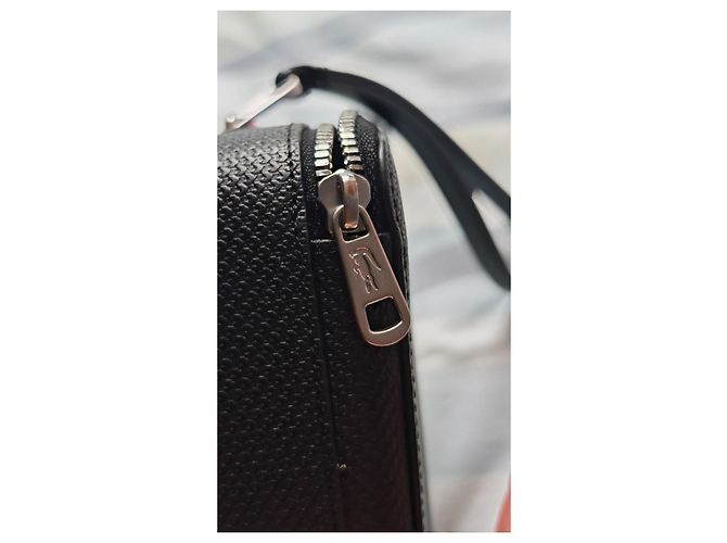 Lacoste black leather clutch - view 5