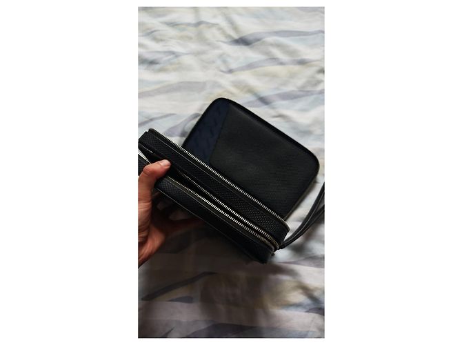 Lacoste black leather clutch - view 6