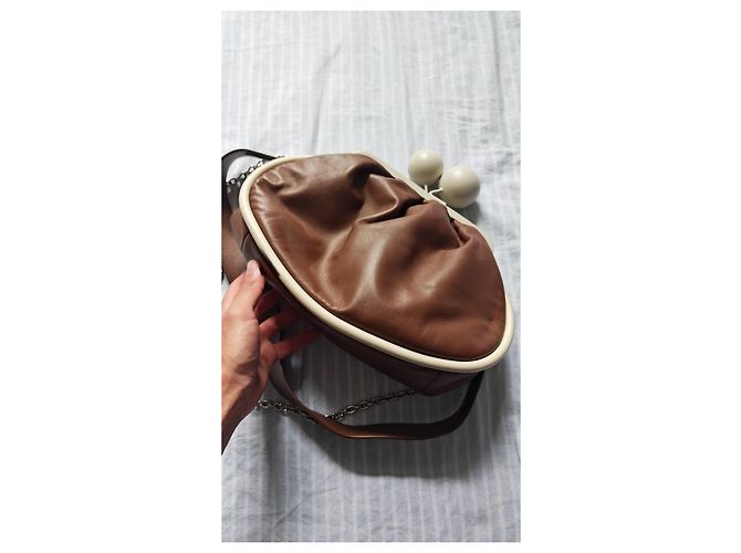 Weekend Max Mara Borsa a mano in pelle marrone - vista 8
