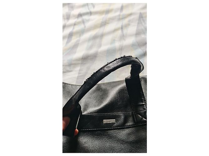 Borsa da viaggio in pelle nera Giorgio Armani Nero - vista 17