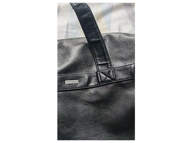 Borsa da viaggio in pelle nera Giorgio Armani Nero - vista 19