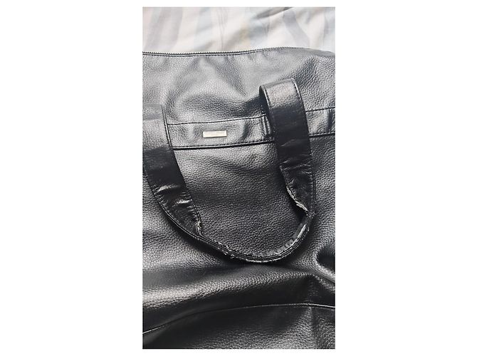 Borsa da viaggio in pelle nera Giorgio Armani Nero - vista 2