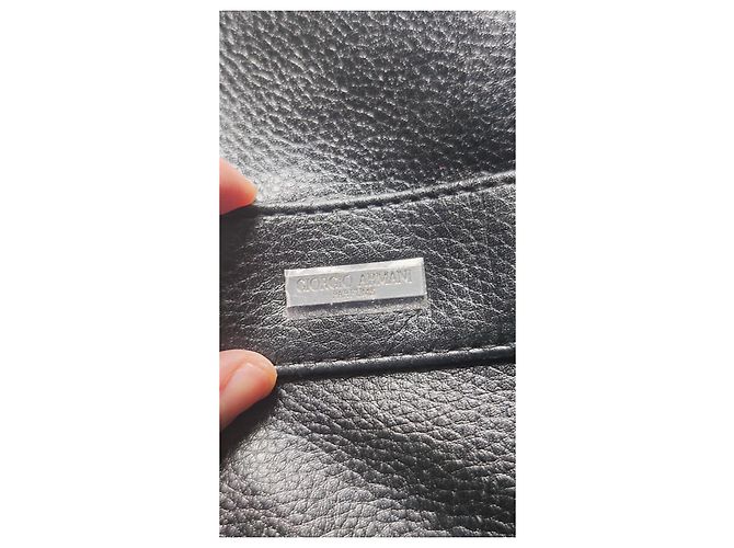 Borsa da viaggio in pelle nera Giorgio Armani Nero - vista 5