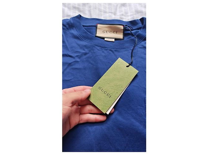 T-shirt Gucci in cotone blu - vista 5