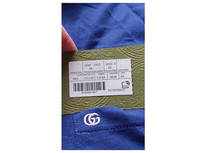 T-shirt Gucci in cotone blu - vista 7