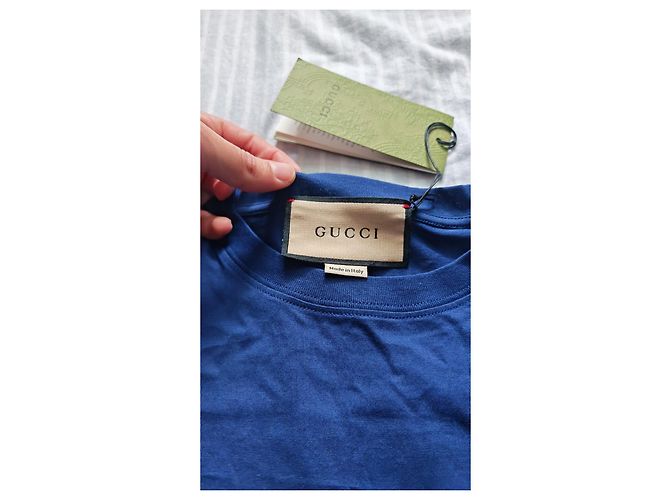 T-shirt Gucci in cotone blu - vista 8
