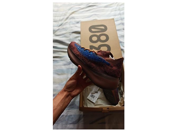 Sneakers Adidas Yeezy Boost 380 Azure Marrone Blu - vista 5