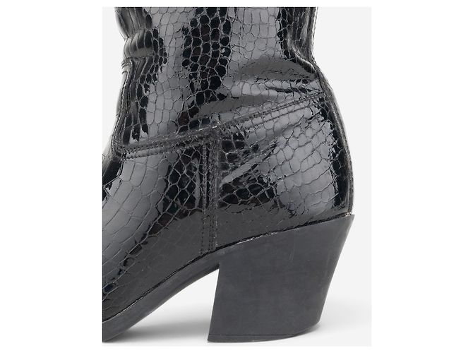 Botas Cowboy Prada años 2000 de cocodrilo media pantorrilla Negro - vista 7