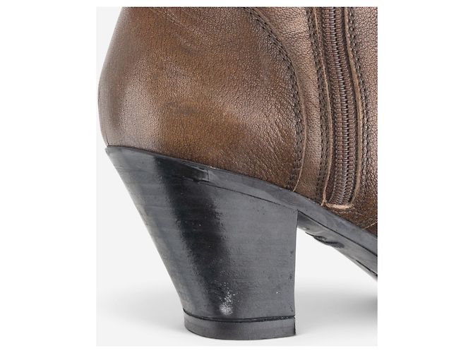 Botas Miu Miu AW99 Western Biker Moto Castaño - vista 9