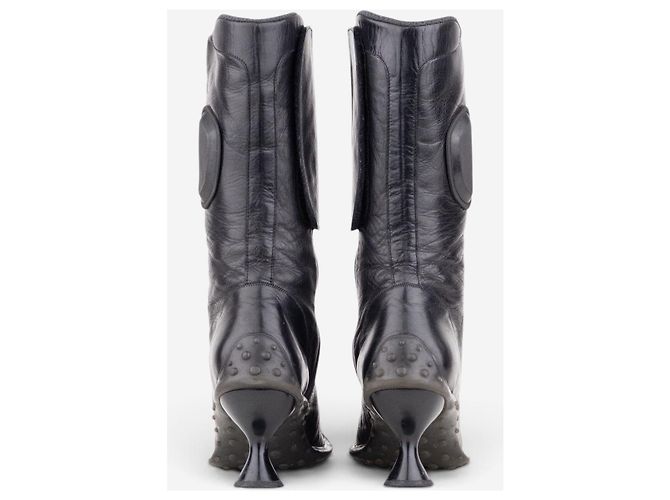 Stivali Biker Miu Miu AW99 con punta quadrata e 'Bubble Sole' Nero - vista 6