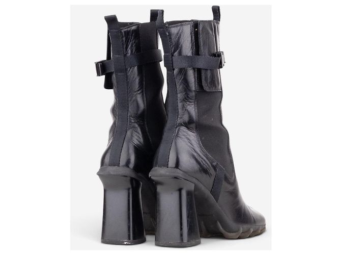 Botines de tacón Chelsea Miu Miu AW99 de puntera cuadrada y 'Bubble Sole' Negro - vista 2