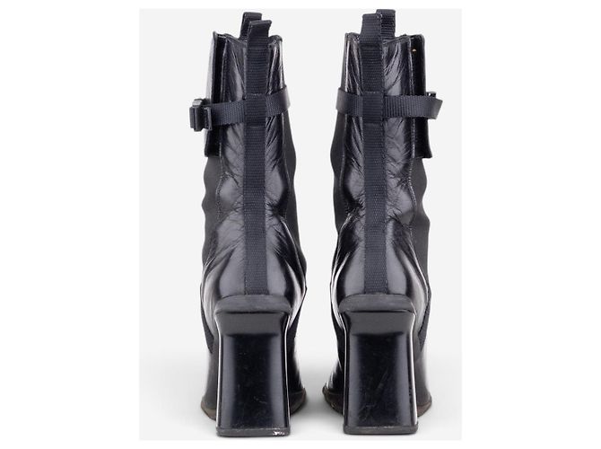 Botines de tacón Chelsea Miu Miu AW99 de puntera cuadrada y 'Bubble Sole' Negro - vista 6