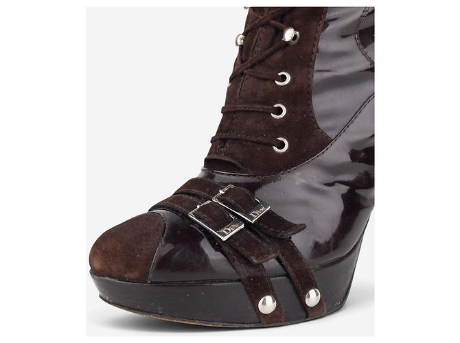 Autre Marque Stivaletti bondage con lacci e tacco Dior by Galliano SS03 Marrone - vista 9