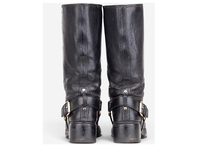 Botas altas Prada años 2000 con arnés Negro - vista 6