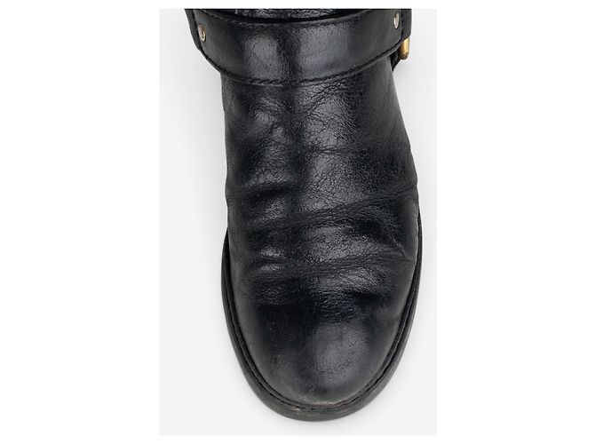 Botas altas Prada años 2000 con arnés Negro - vista 7