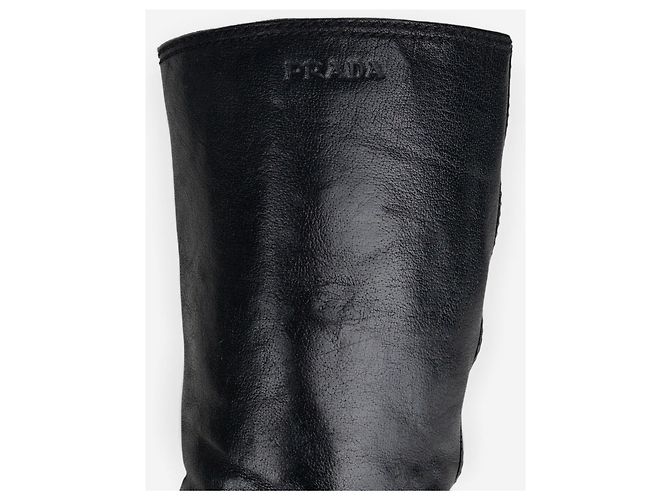Botas altas Prada años 2000 con arnés Negro - vista 9