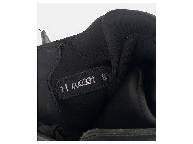 Prada AW99 Square Toe Vibram Combat Boots Grün - Ansicht 10