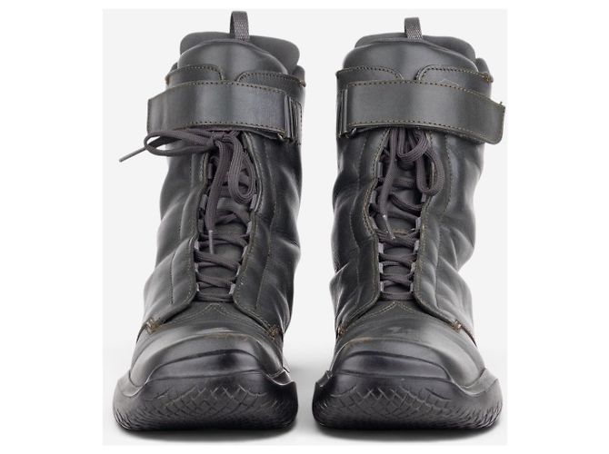 Prada AW99 Square Toe Vibram Combat Boots Grün - Ansicht 5