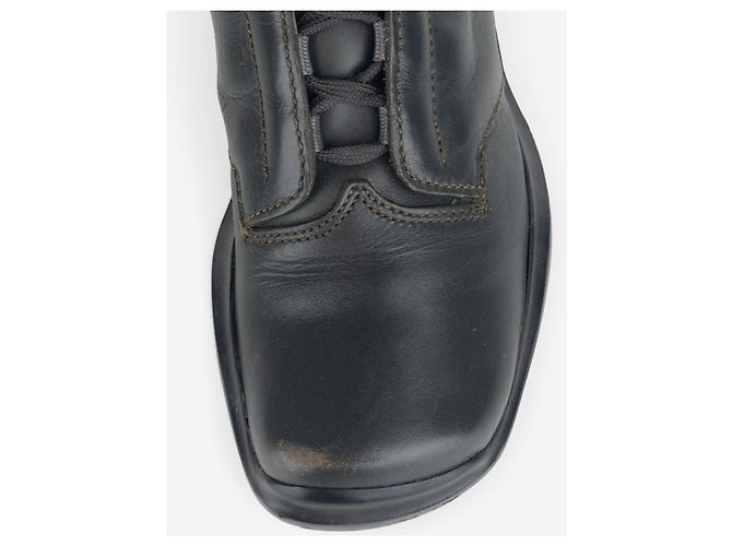 Prada AW99 Square Toe Vibram Combat Boots Grün - Ansicht 7